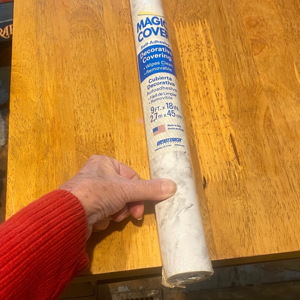 3/$15. White Marble Self-Adhesive shelf Liner